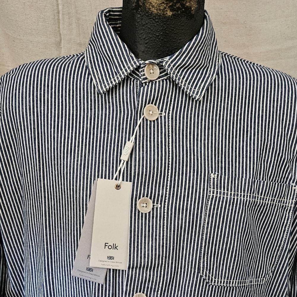 FOLK Clothing Mens Utility Jacket Shirt Sz Small NWTG London England NEW Chore - Picture 2 of 9